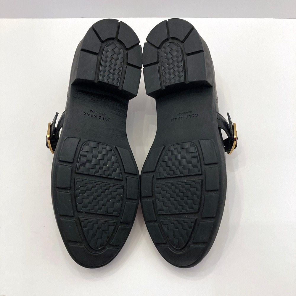 Cole Haan Carlitta Monk Strap Lug Sole Oxford Loafers Black Leather Womens 8B - Picture 8 of 11